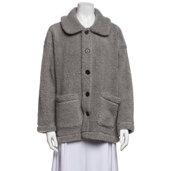 Gray teddy coat - Picture 1 of 4